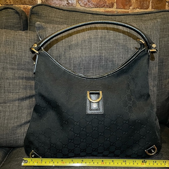 Authentic Black GG Canvas/Leather Abbey Medium - Picture 5 of 13